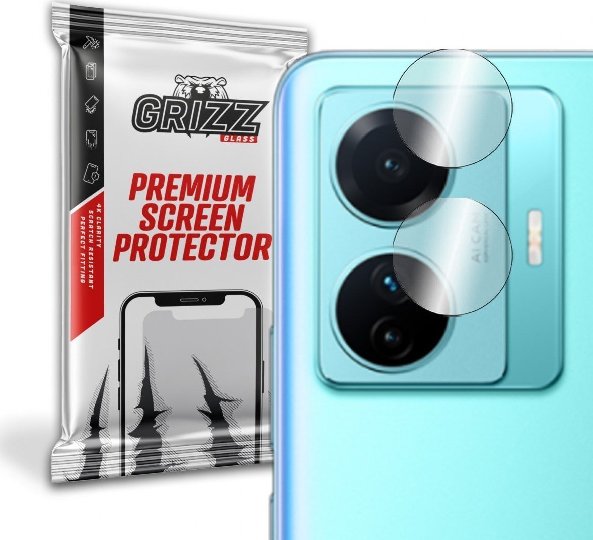 Set 2 folii protectie camera foto GrizzGlass HybridGlass pentru Vivo S15e, Transparent