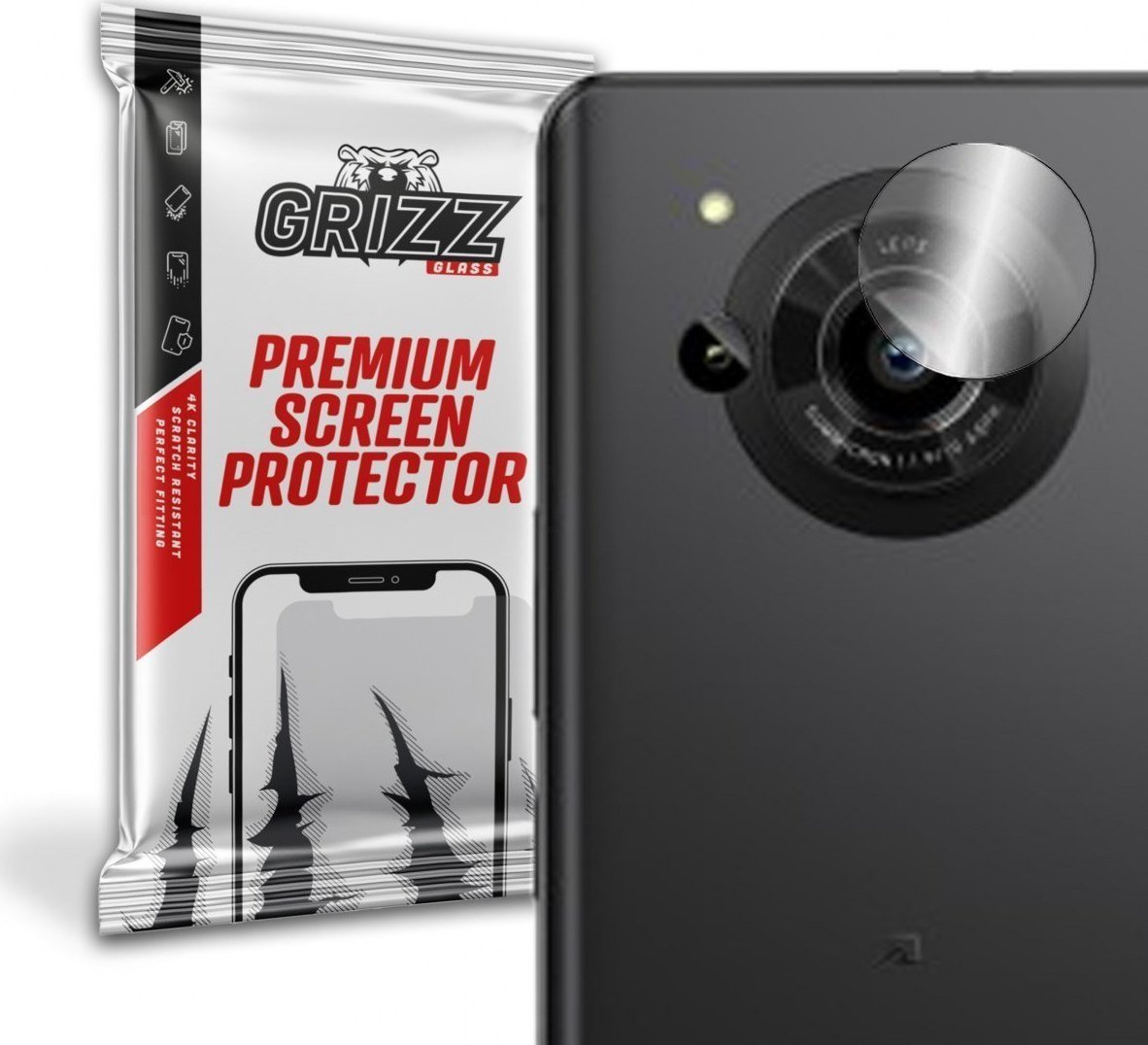 Set 2 folii protectie camera GrizzGlass HybridGlass pentru Sharp Aquos R7, Transparent