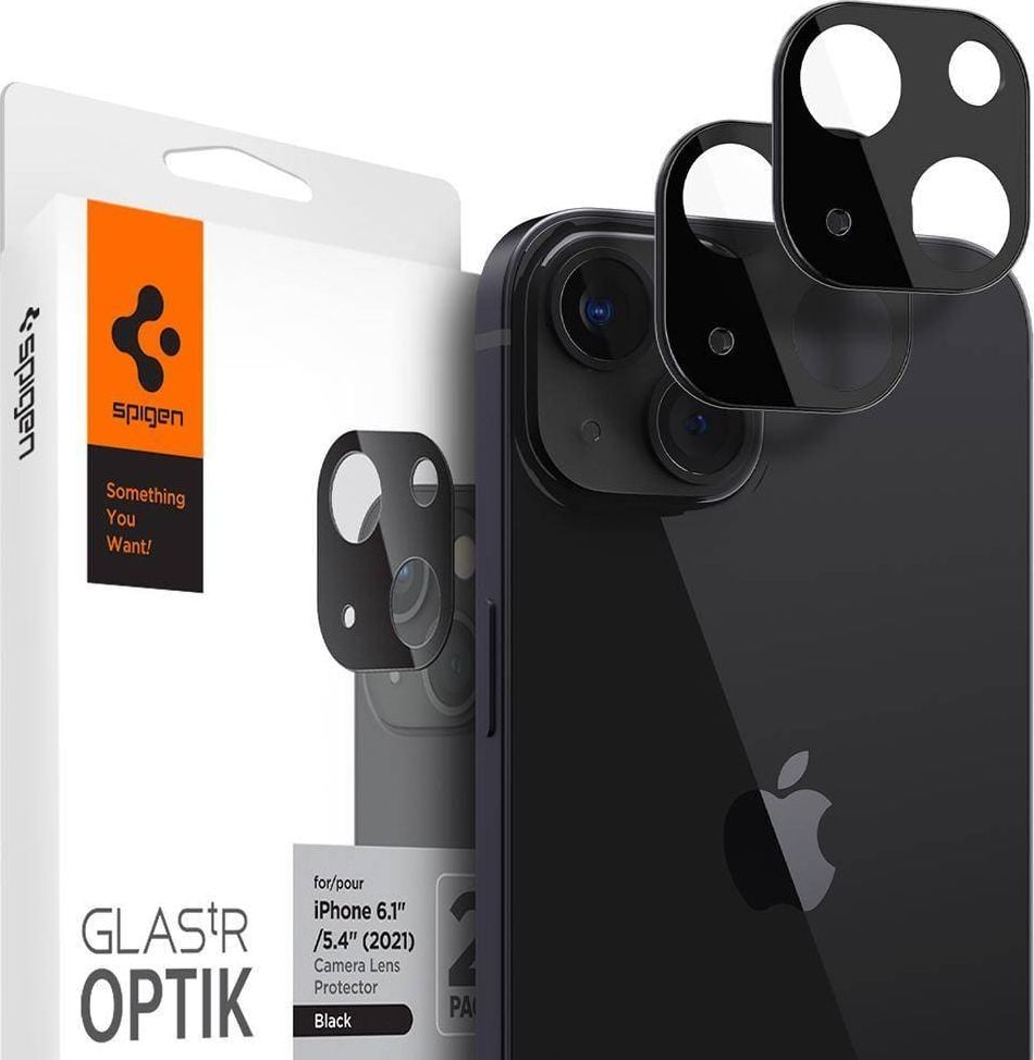 Set 2 folii sticla camera foto Spigen Optik compatibil cu iPhone 13/13 Mini Black