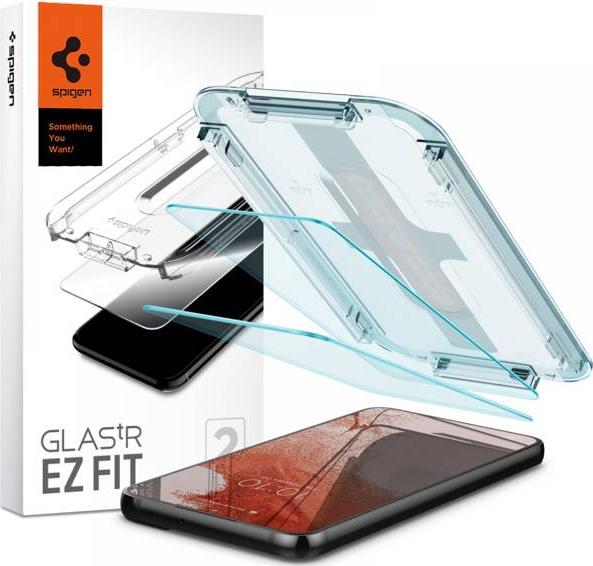 Set 2 folii sticla cu sistem de montare Case friendly Spigen GLAStR EZ FIT compatibil cu Samsung Galaxy S22 Plus