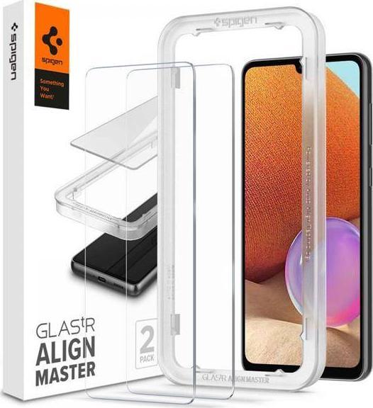 Set 2 folii sticla transparenta cu sistem de montare Case friendly Spigen ALM GLAStR compatibil cu Samsung Galaxy A33 5G