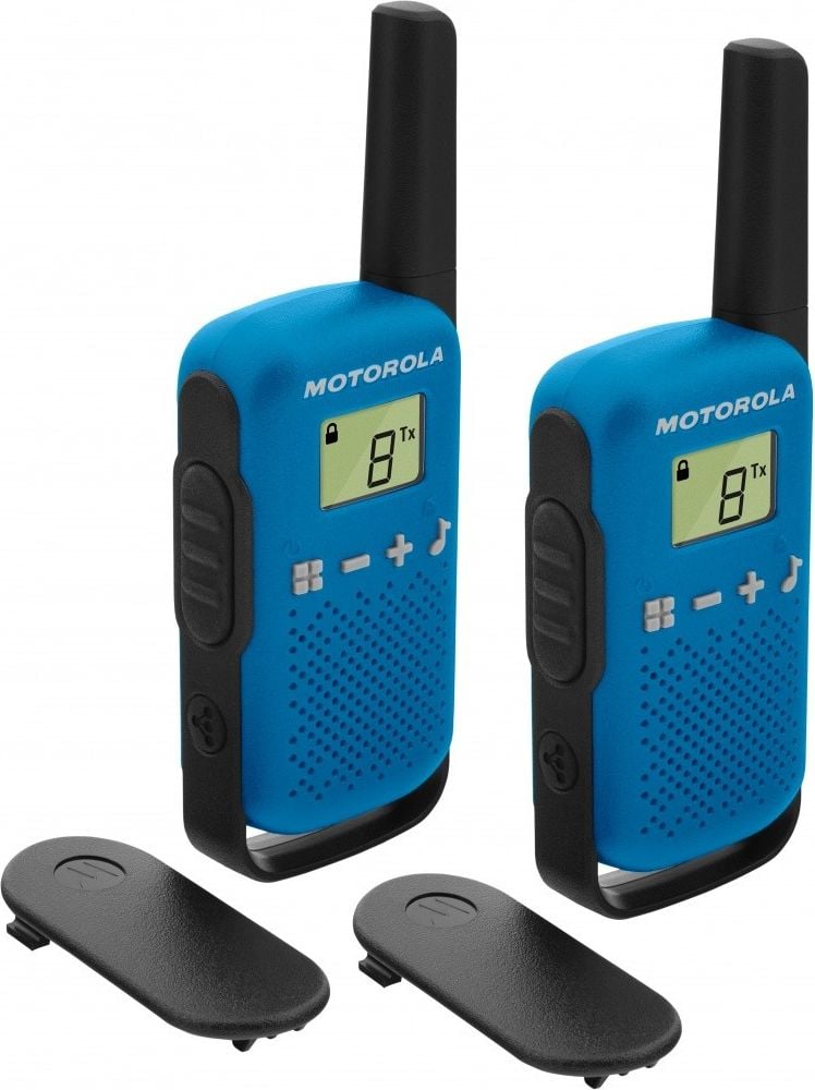 Set 2 statii radio PMR portabile, albastru, Motorola Talkabout T42