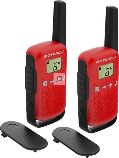 Set 2 statii radio PMR portabile, rosu, Motorola Talkabout T42