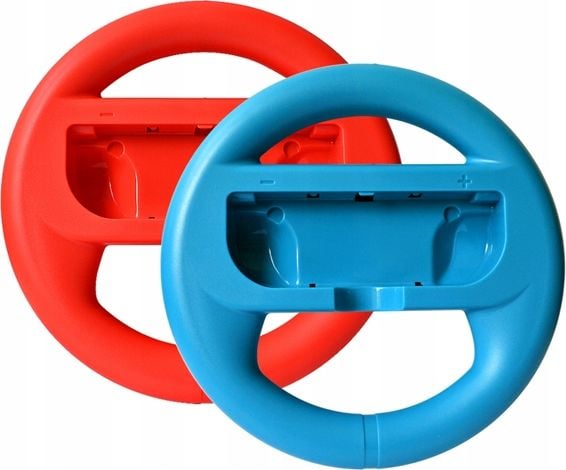 Set 2 x volan de curse, Grip Holder pentru Nintendo Switch, Joy - Con Controller, Mari Games, rosu, albastru
