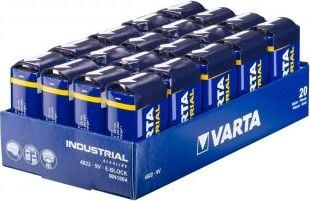 Set 20 bucati baterie Varta industrial alkaline 9v e-block 6lp3146 4022