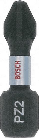 Set 25 biti de impact, Bosch, Pentru suruburi de tamplarie, PZ2x25mm, Negru