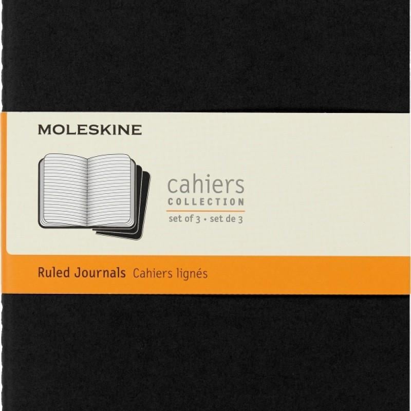 Set 3 caiete Moleskine, Carton/Hartie, 70 g/m2, 13x21 cm, Negru