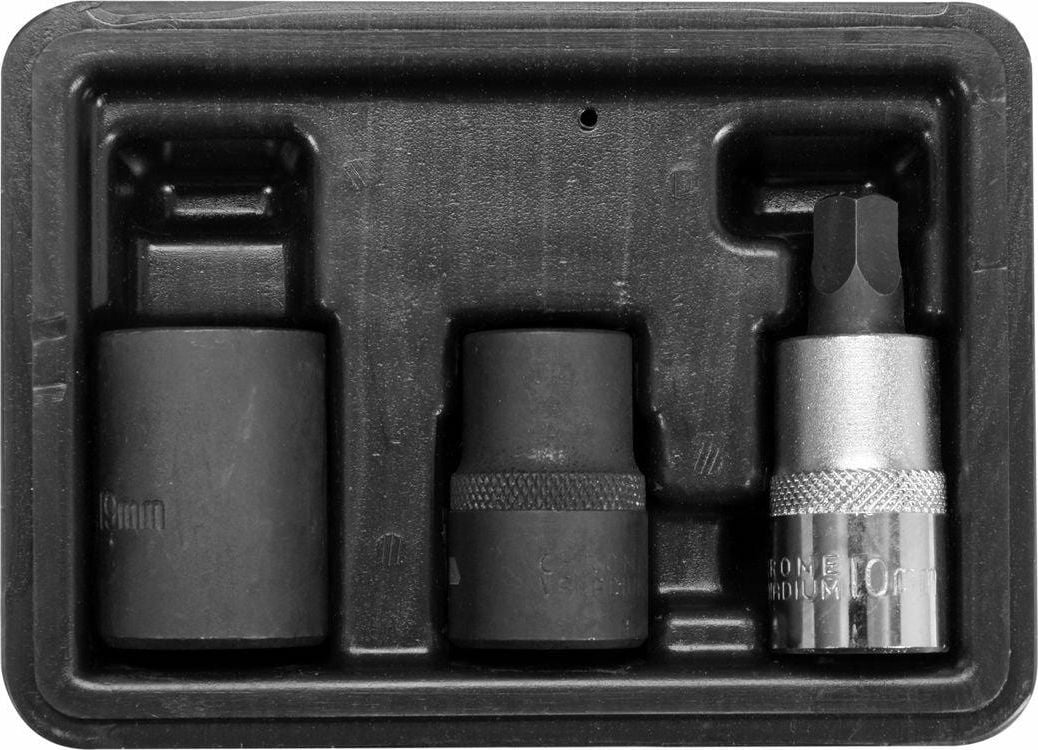 Set 3 x prese pentru etrieri YATO YT-06807, Otel, 10/14/19 mm, 1/2`, Negru/Argintiu
