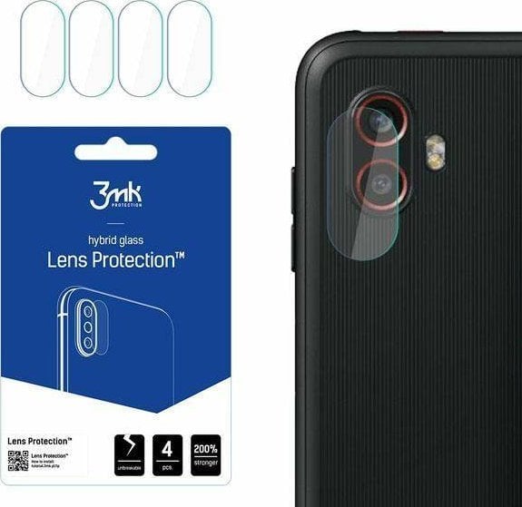 Set 4 x Folie camera 3MK Lens Protection, pentru Samsung Galaxy Xcover 6 Pro, Structura hibrida, 7H, 0.3 mm, Transparent