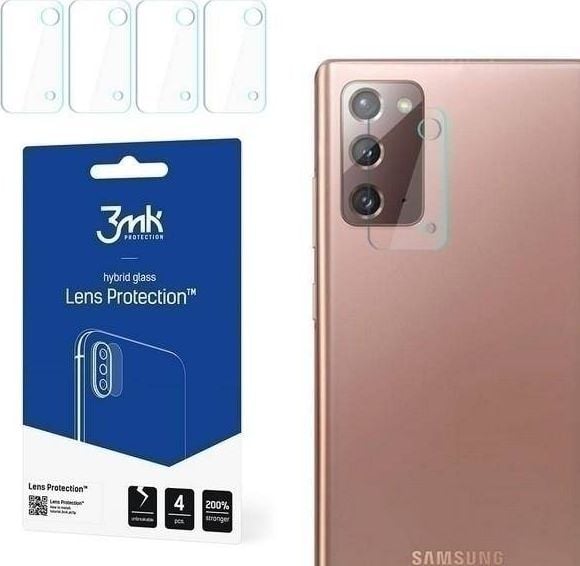 Set 4xFolie Protectie Sticla Flexibila 3MK pentru Camera Samsung Galaxy Note 20, Structura Incasabila, 7H, 0.2 mm