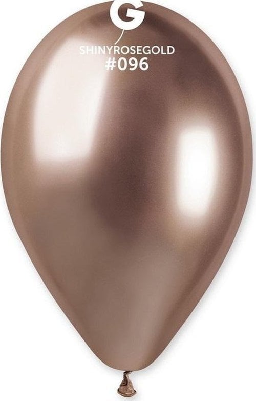 Set 50 baloane latex, roz-gold shiny chrome, 33 cm, Gemar