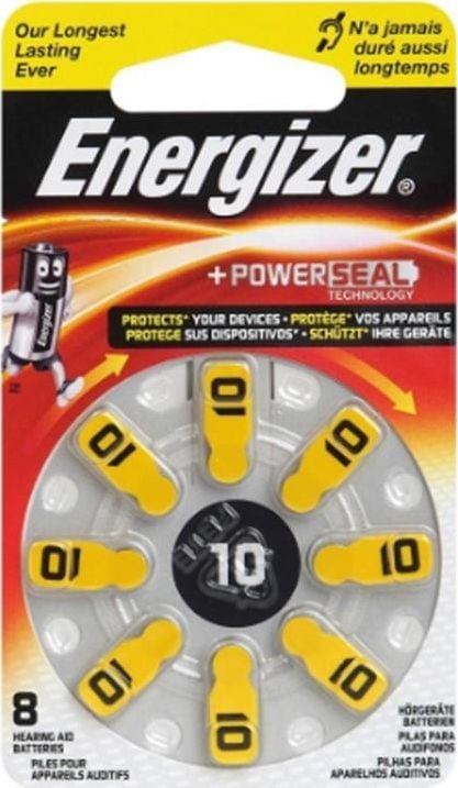 Set 8 baterii pentru aparate auditive Energizer, Zinc Aer, 1.4V, 91mAh