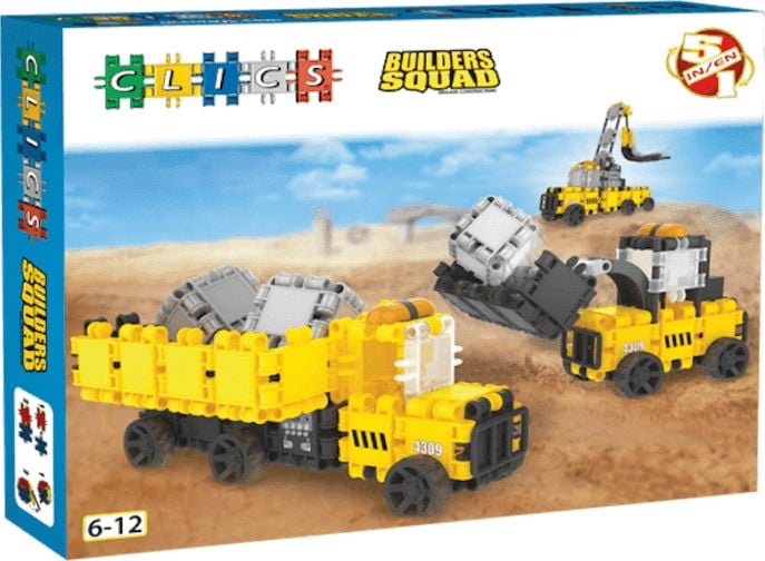 Set blocuri Big Construction, Clics Toys, 5x5cm, Multicolor