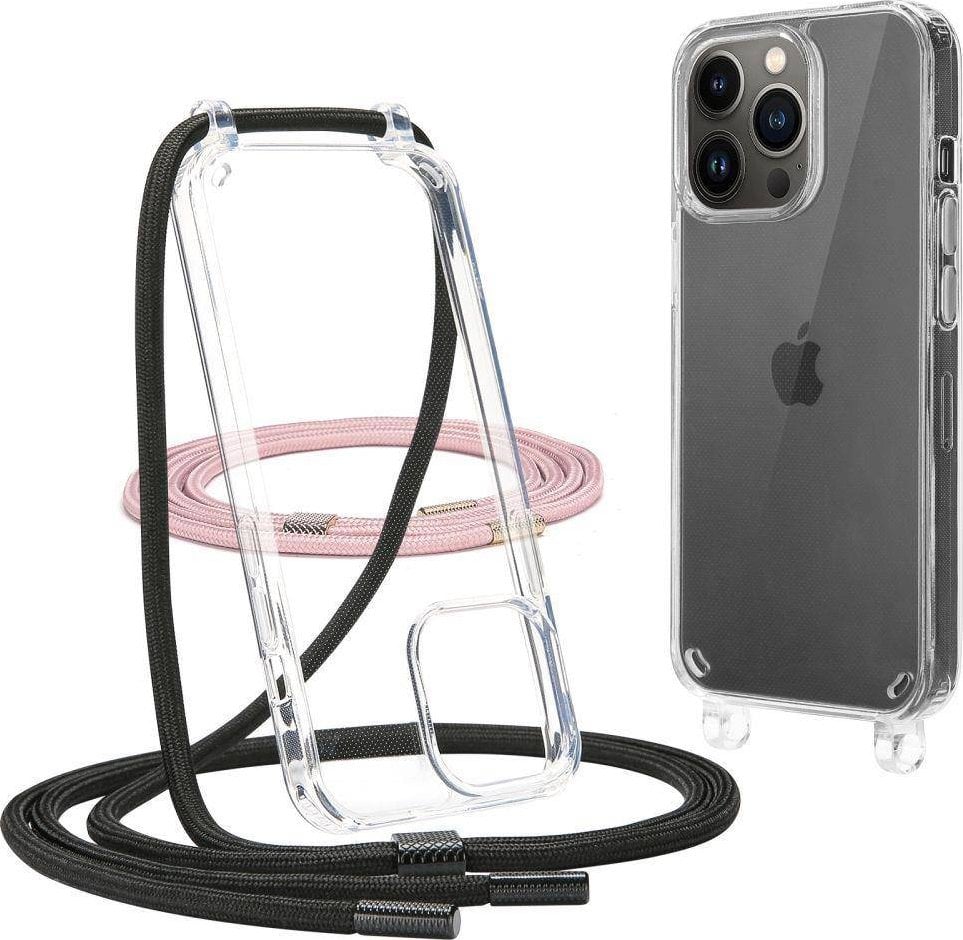 Set carcasa cu 2 snururi TECH-PROTECT Flexair Chain compatibila cu iPhone 12/12 Pro Clear