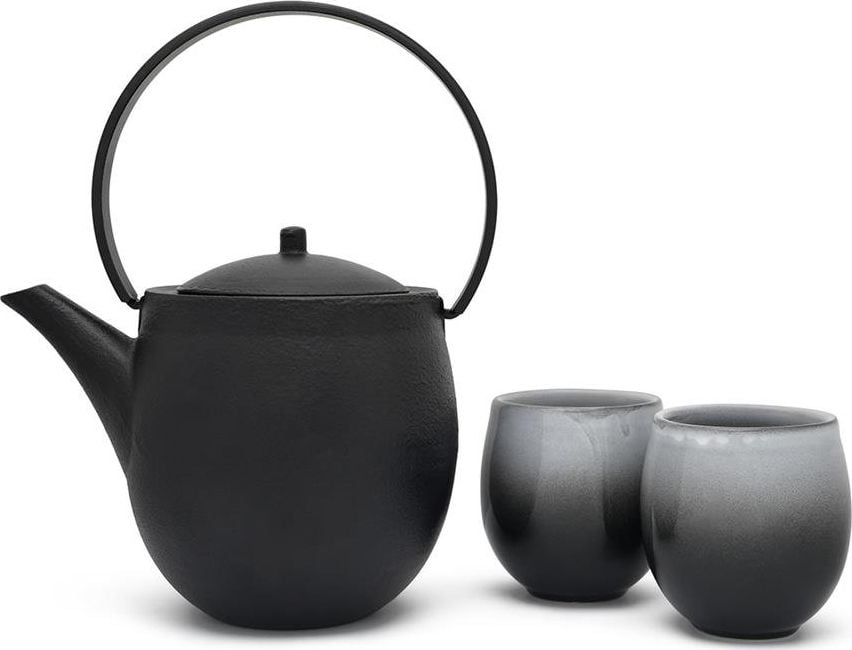 Set ceai, Bredemeijer, Fonta/Portelan, 1.2 l, Negru
