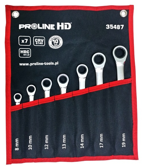 Set chei combinate cu clichet Proline HD, CR-VA, 8-19 mm, 7 piese/set