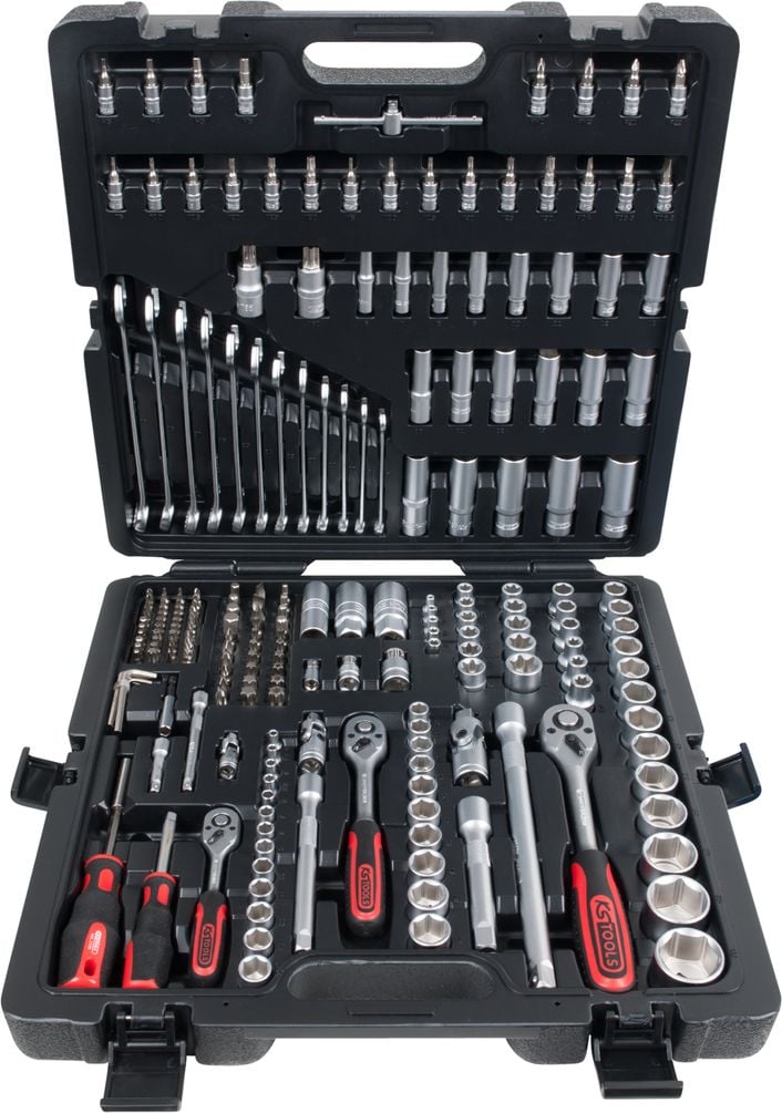 Set chei tubulare KS TOOLS, 1/4`+3/8`+1/2` , 216 piese