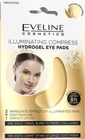 Set comprese pentru cearcanele inchise la culoare Illuminating Hydrogel, Eveline Cosmetics, 2 buc