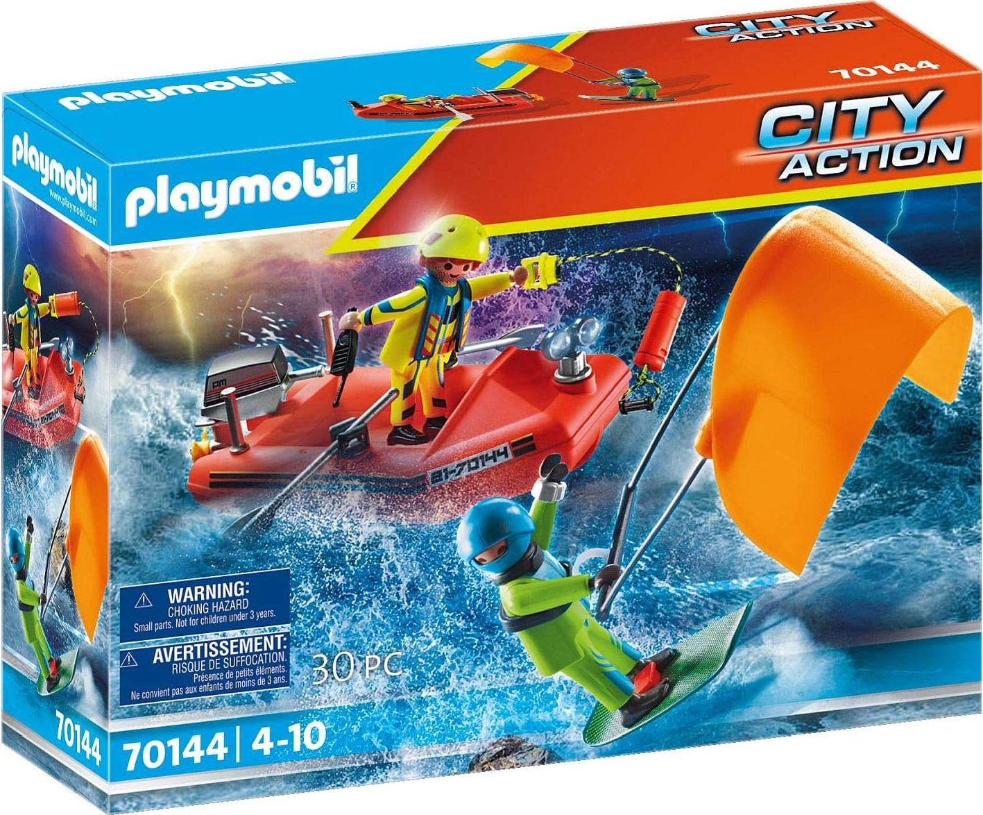 Set constructie Playmobil City Action, Garda de Coasta, Barca de salvare