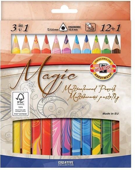 Set creioane Koh-I-Noor Magic, mina multicolora, 13 culori