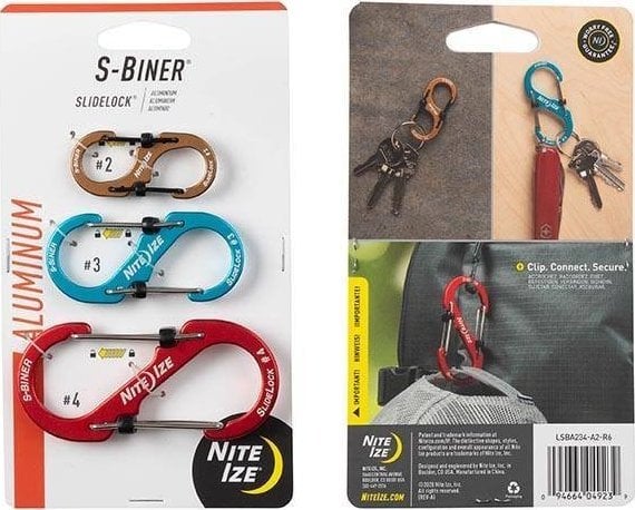 Set de carabineri NiteIze cu lacăt Nite Ize S-biner S ALU 3PK