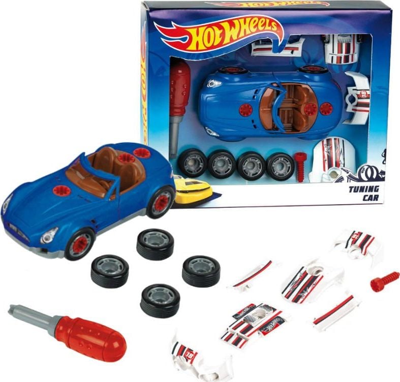 Set de constructie Klein Toys 13 piese Masina Hot Wheels