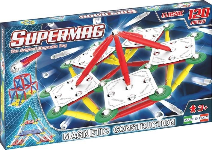 Set de constructie magnetic Supermag - Classic primary, 120 piese