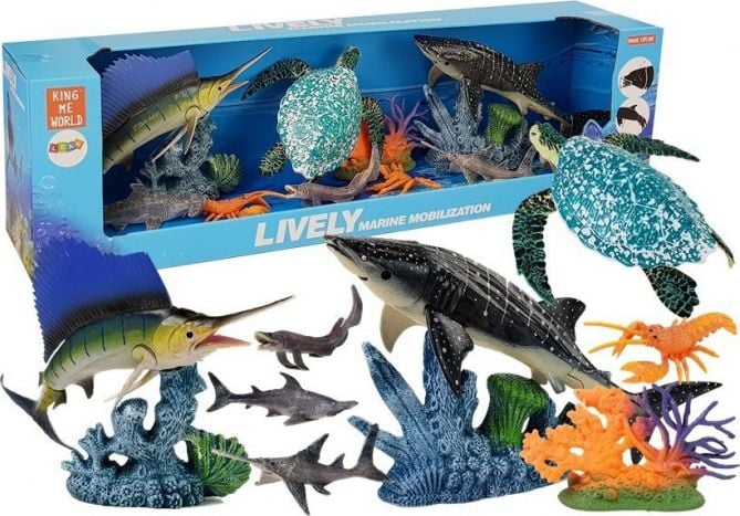 Set de figurine LeanToys cu elemente mobile cu animale de mare