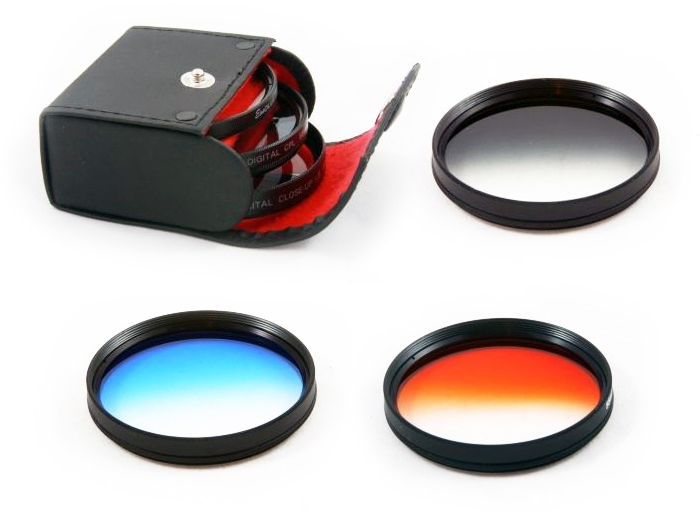 Set de filtre pentru aparate de fotografiat, Seagull, 72 mmm, Gri, Albastru, Oranj