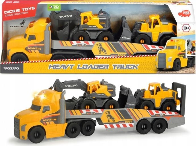 Set de joaca Dickie Toys - Mack Volvo, Heavy Loader Truck, 70 cm