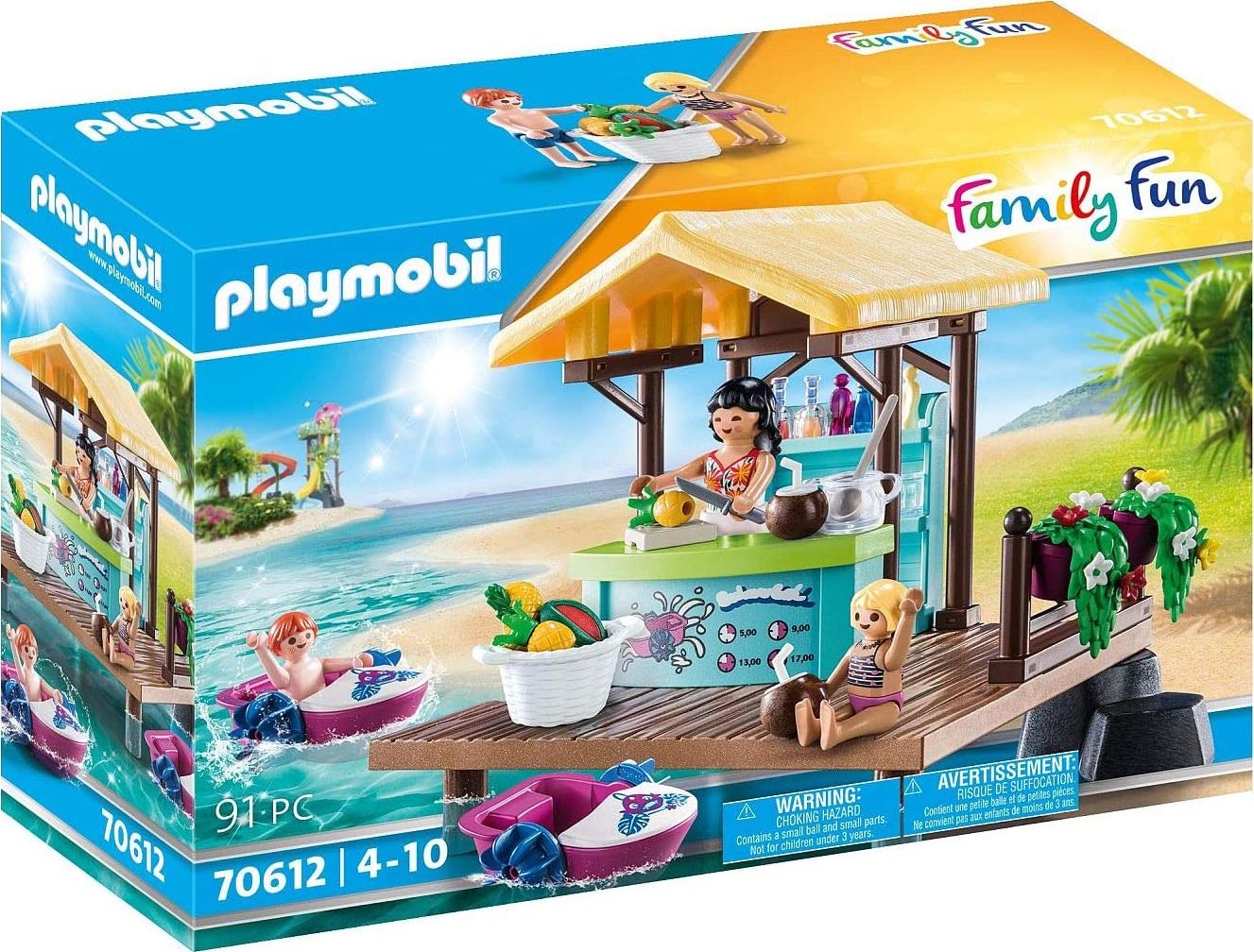 Set de joaca Playmobil, Ponton de inchiriere barci cu taraba de suc, 70612