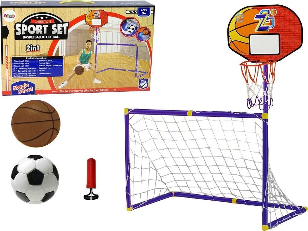Set de jocuri sportive Lean Sport 2 în 1 Mingi de baschet de fotbal Arcade