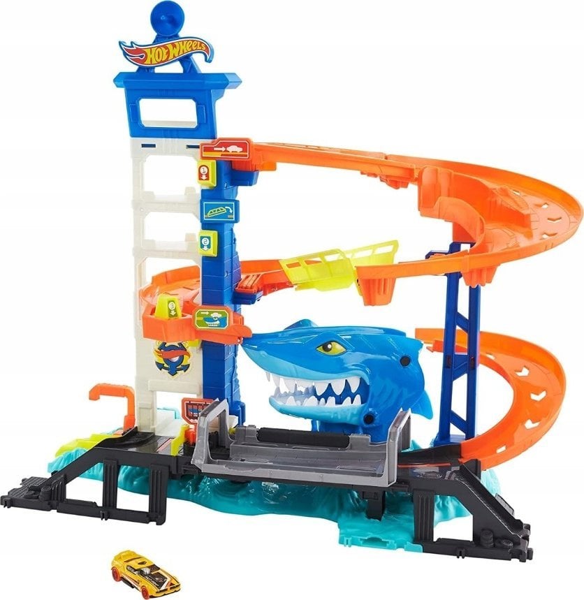 Set de mașini Hot Wheels City Harbour Shark Attack HDP06