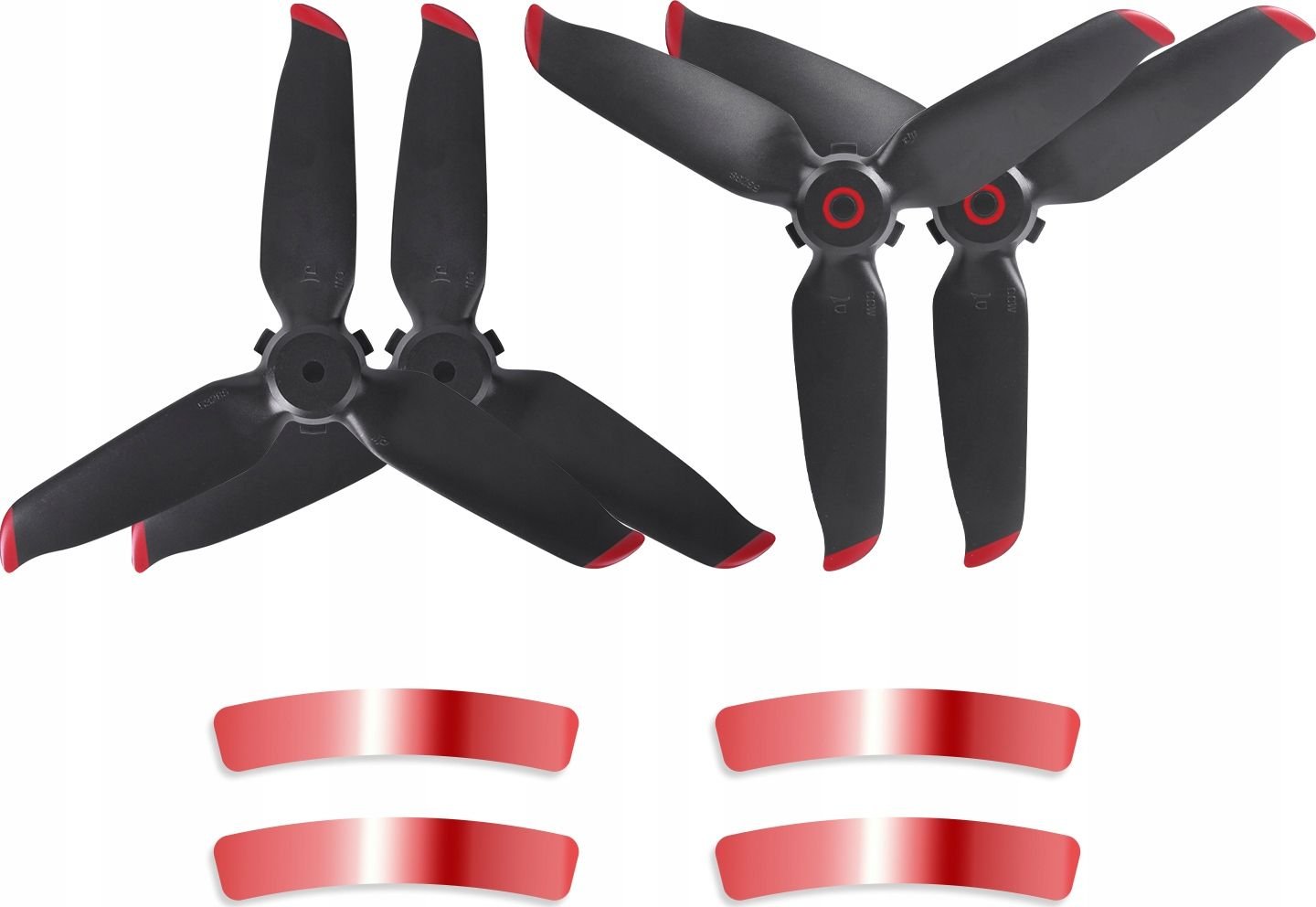 Set elice pentru drona Dji Fpv Combo SunnyLife, autocolante rosii, 4 buc, negru