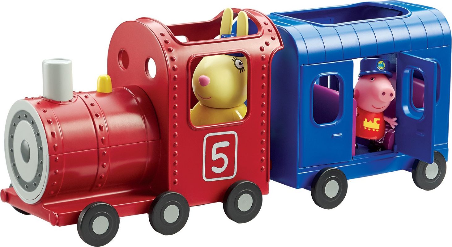 Set figurine Peppa Pig - Miss Rabbit&apos;s Train, trenulet cu figurine incluse