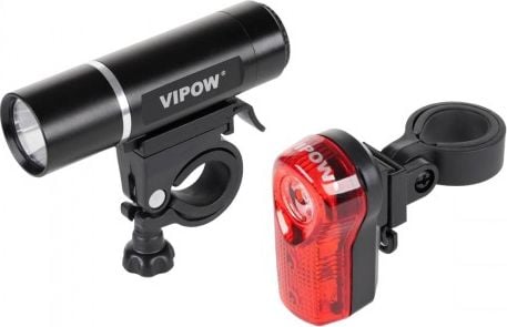 Set Lumini Fata-Spate pentru bicicleta, Vipow, 3W+0.5W, Rezistenta la Apa