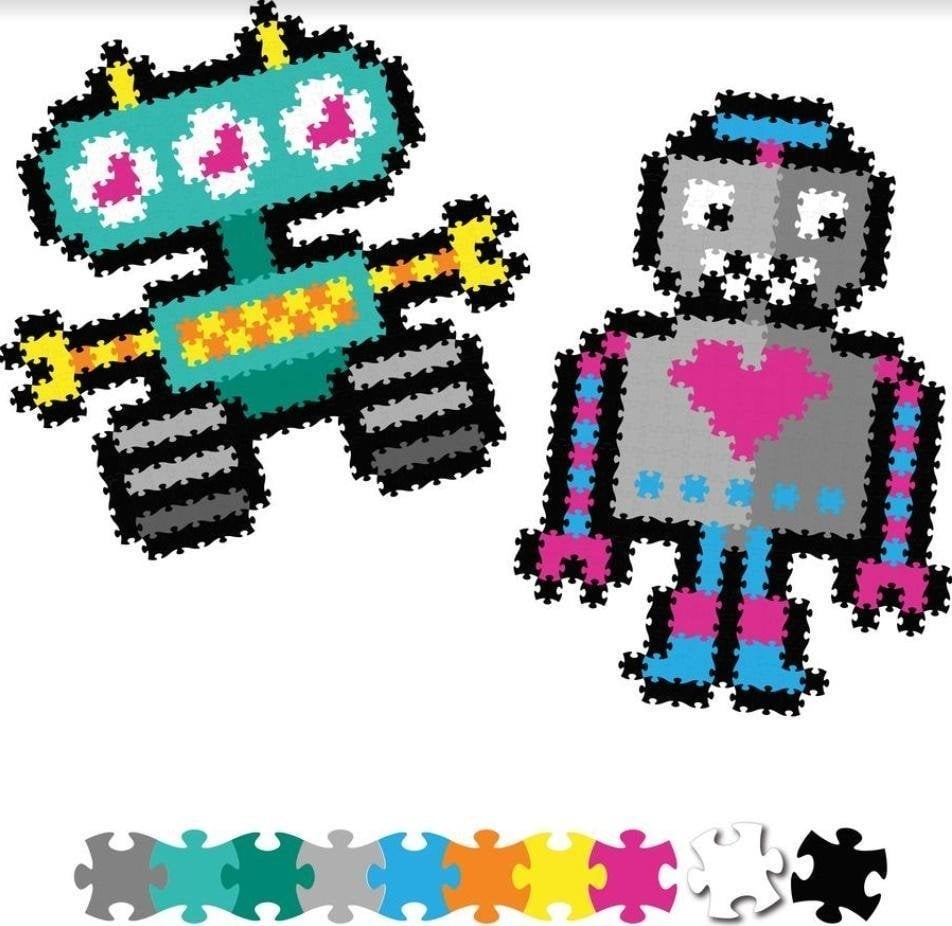 Set micro-puzzle Jixelz Fat Brain Toys 700 piese Roboti