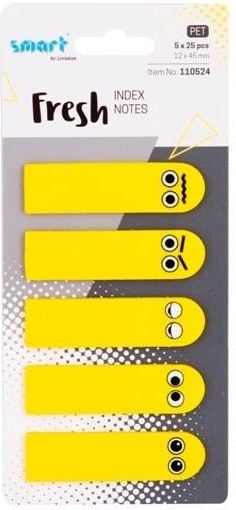 Set note autoadezive de indexare, SMART, 5 Modele, Plastic, 45x12mm, Multicolor