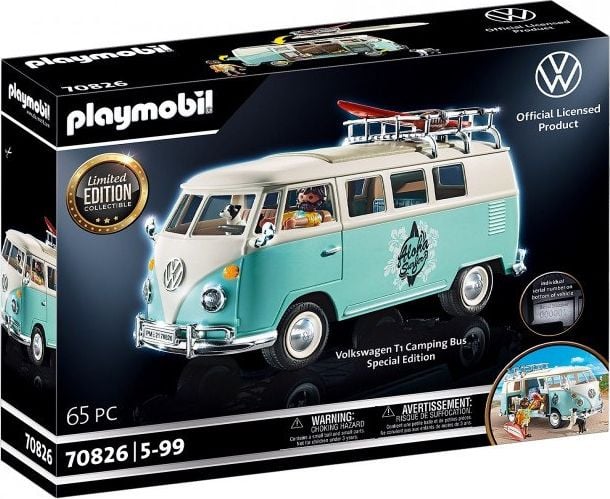 Set Playmobil Volkswagen T1 Camping Bus Special Edition 70826 65 de Piese