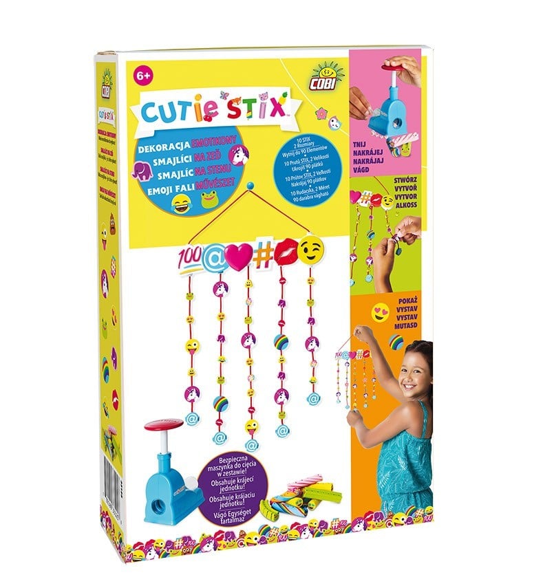 Setul creativ Cobi Cutie Stix Decoration Emoticons, Multicolor