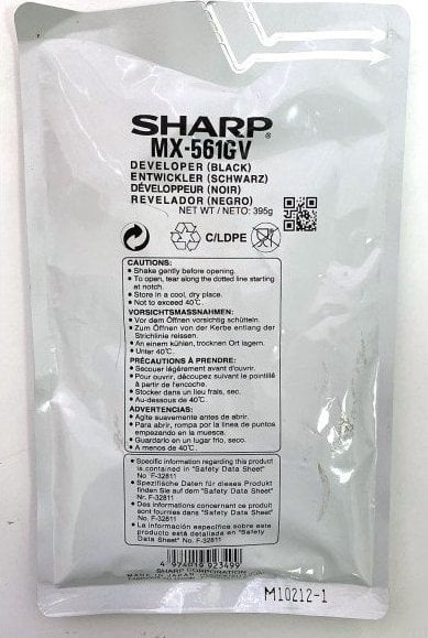 Sharp Sharp Developer MX-561GV: MX-M364N, -M365N, -M464, -M564, -M465, -M565, MX-M3050, -M3550, -M4050, -M5050, -M6050 negru