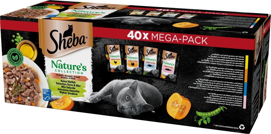 Sheba SHEBA Mix de arome naturale în plicuri de sos pentru pisici 40x85g