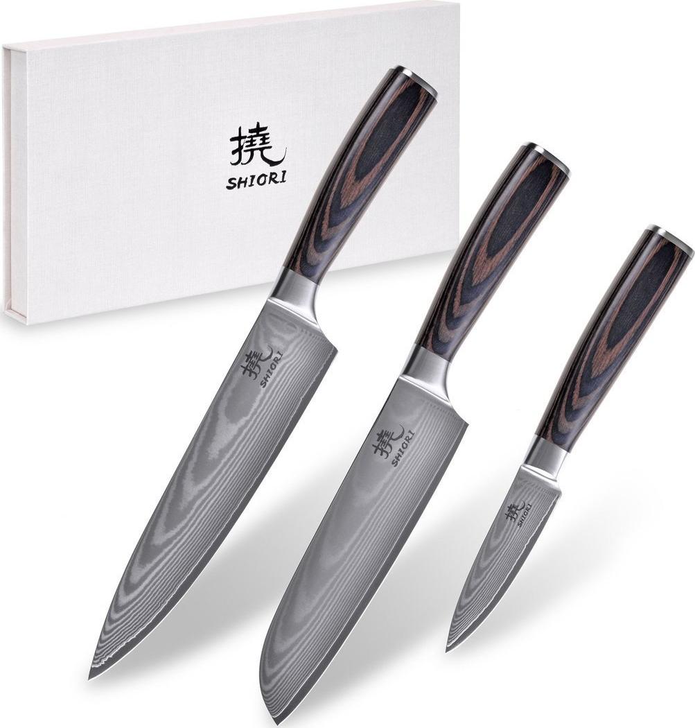 Cutite si seturi de cutite - Shiori Set 3 cutite Shiori Chairo Shoto + Chairo Santoku + Chairo Sifu