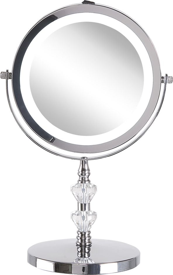 Oglinzi cosmetice - Oglinda cosmetica LED,20cm,argintiu