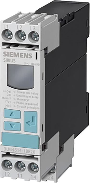 eșec releu de ordine și control supra / subtensiune 2P LCD 0.1-20s 160-690V AC dezechilibru (3UG4616-1CR20)