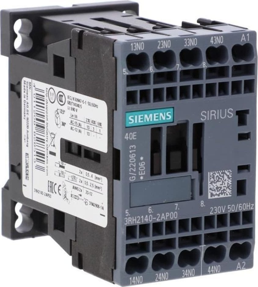 Siemens Releu auxiliar S00 4Z AC 230V 50/60 Hz. terminale cu arc 3RH2140-2AP00