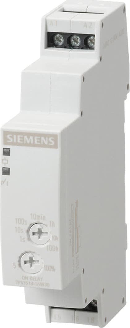 Siemens Releu de temporizare 1 contact comutator 7 interval timp. 0,05 s-100 h 0,05 s-100 h AC/DC 12-240 V 7PV1518-1AW30