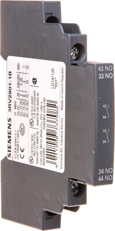 Contact auxiliar lateral Siemens 2R pentru întrerupătoare mărimile S00 până la S3 3RV2901-1B