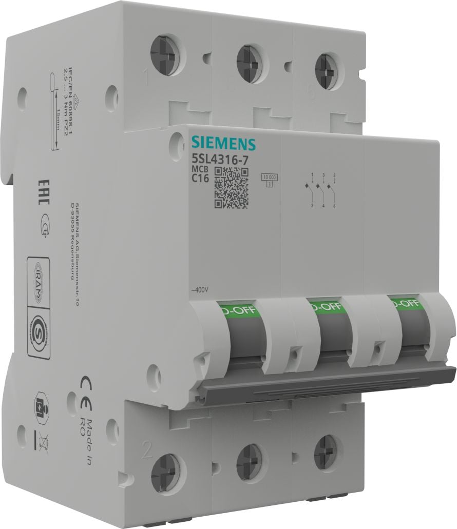 Siemens Întrerupător 3P C 16A 10kA AC VDE Siemens 0538