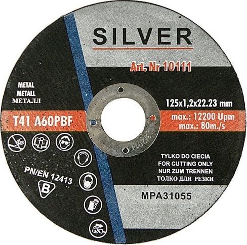 LAMA DE TĂCERE METAL argintie 115 x 1,0 x 22,2 mm EX10101